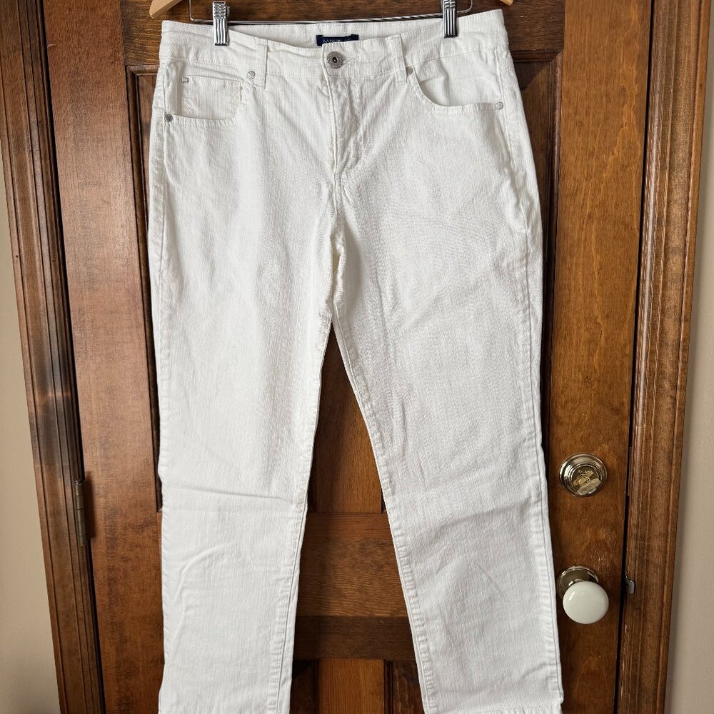 Bandolino White Mandie 5-Pocket Straight Leg Jeans Size 12 Short